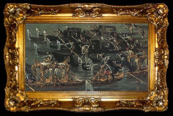 framed  Francesco Guardi Details of he Departure of the Doge on Ascension Day, ta009-2